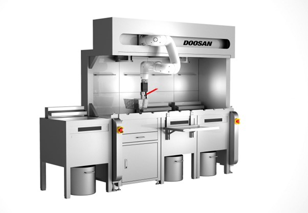 ▲ Rendering image of Doosan Robotics' collaborative robot frying solution